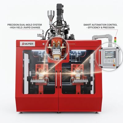 500ml Water Bottle PE Extrusion Blow Molding Machine 80FDE-4S
